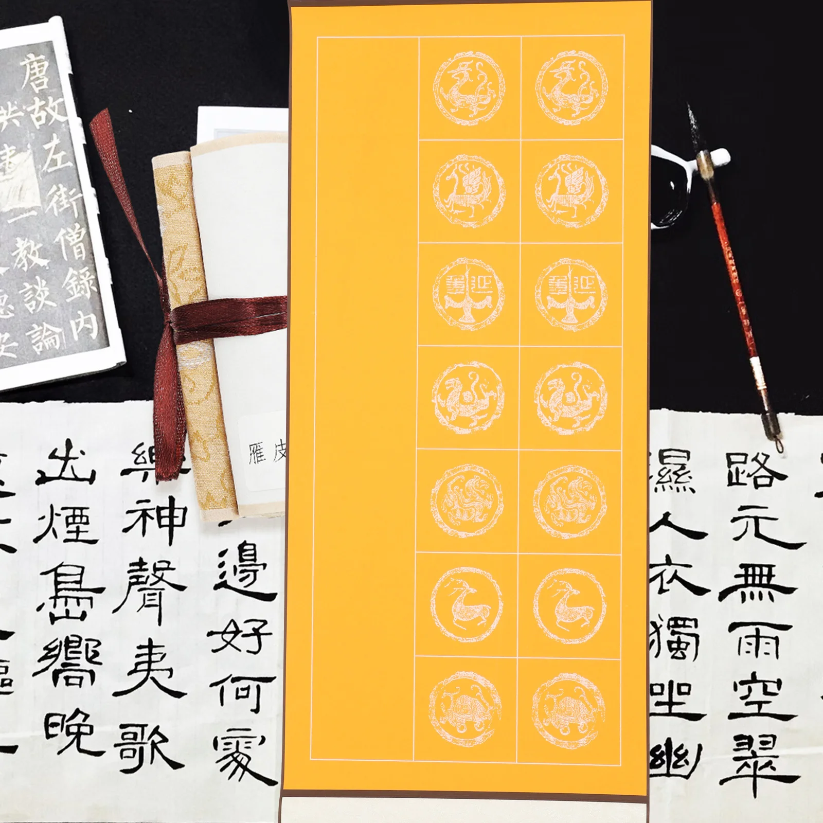 لفة ورق الخط الصيني شوان لكتابة فرشاة كتلة صغيرة الحروف تشغيل النصي ممارسة معلقة فارغة ممتازة