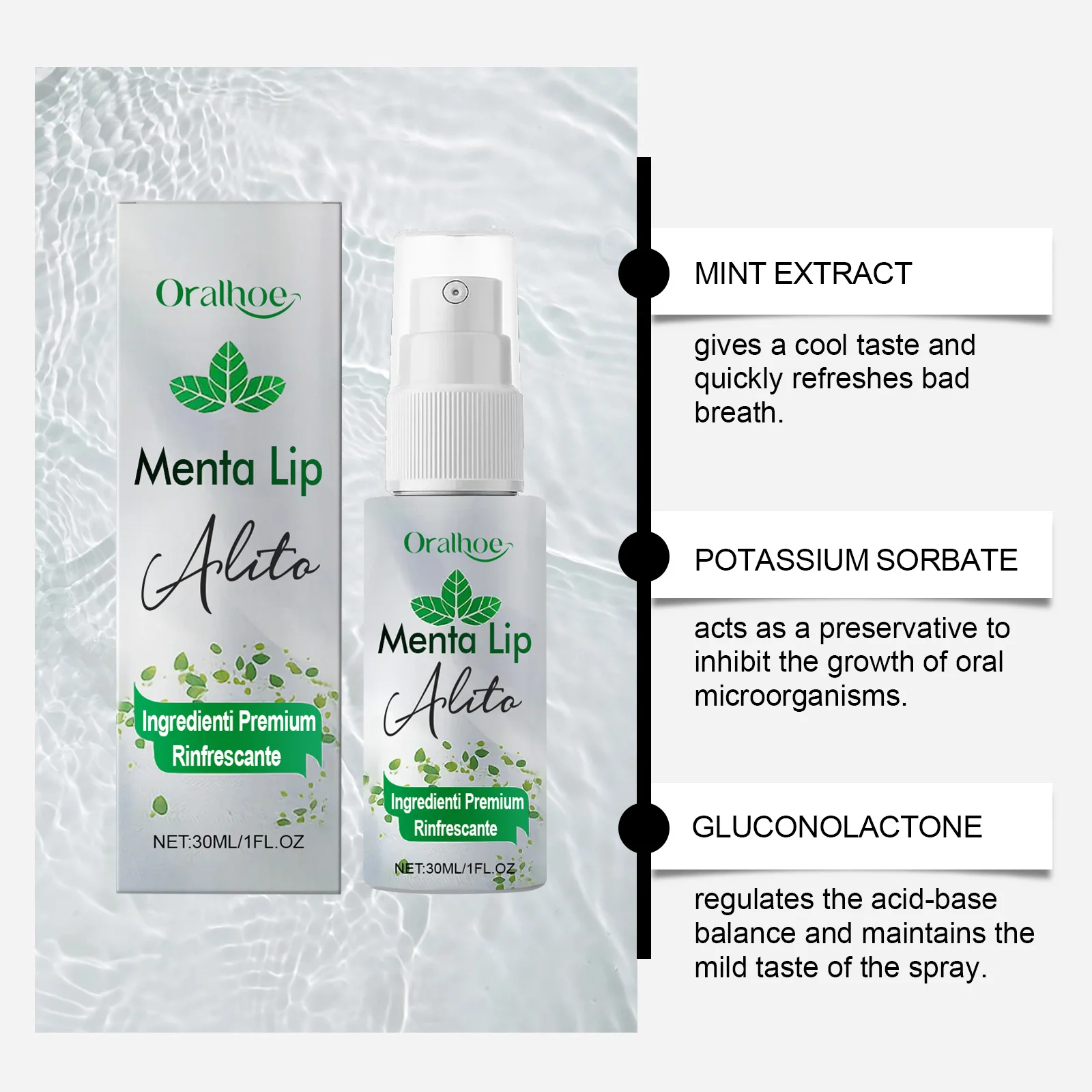 رذاذ التنفس الطازج النعناع رذاذ منعش بشكل فعال إزالة رائحة الفم الكريهة طويلة الأمد نفس منعش المحمولة رذاذ العناية بالفم 30 مللي