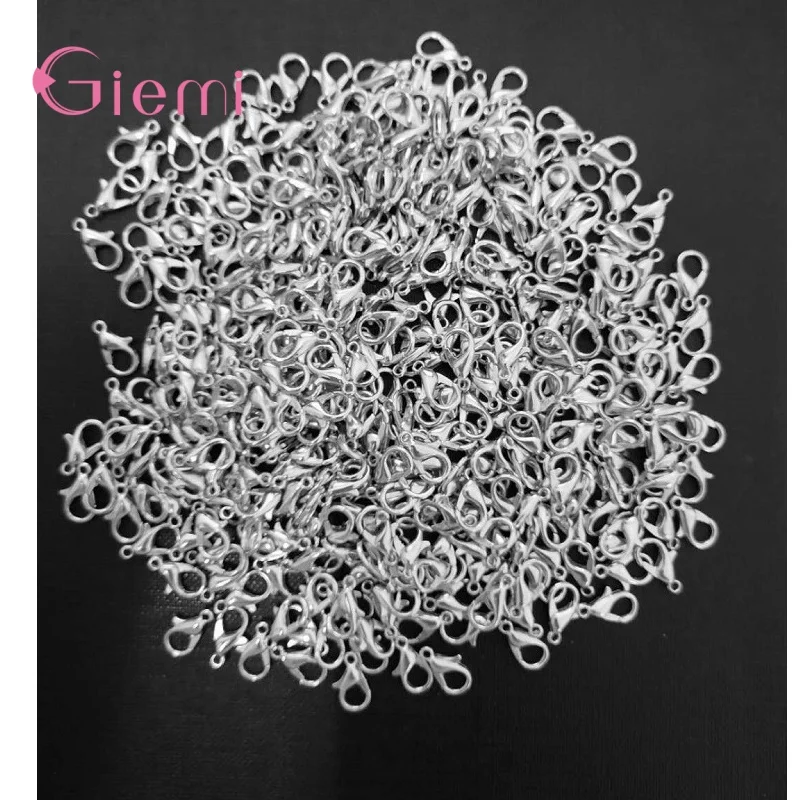 100PCS Bulk Jewelry Findings Genuine 925 Sterling Silver  Lobster Clasp  Stamped Fittings Connector Components