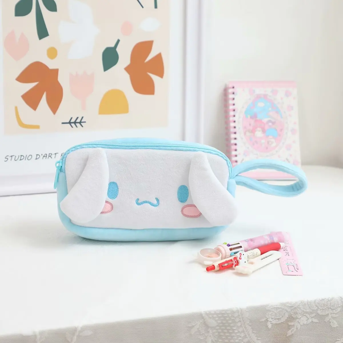 Cute Kuromi My Melody Cosmetic Bag stile giapponese adorabile doppio strato astuccio per matite di grande capacità borsa Pochacco Cinnamoroll