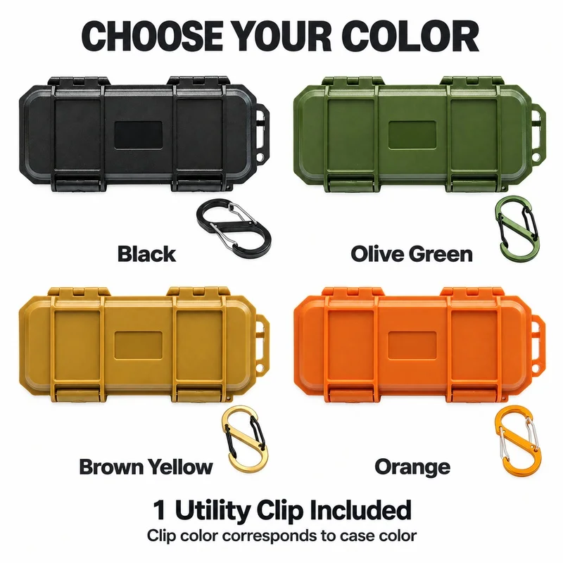 Waterproof EDC Hard Case ABS Tool Storage Box With Foam Insert S-Biner Clip For Camping Hiking Outdoor Gear view 6