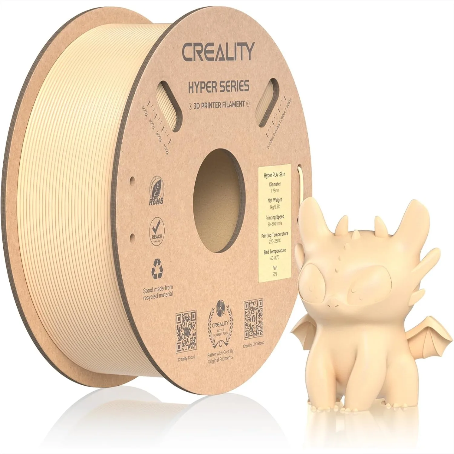 

Hyper PLA Filament 1.75mm, High Speed 30-600mm/s Rapid 3D Printer Filament, Dimensional Accuracy +/-0.02mm, Stronger Toughness