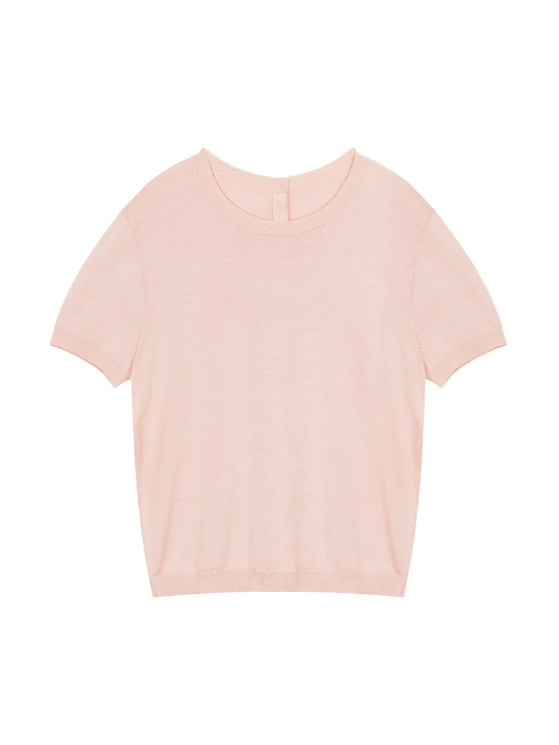 WDiva Summer Silk Double-Sided Wear Short Sleeve Knitted Shirt Women's Soft Smooth Regular Fit Pure Color Fashionable Top