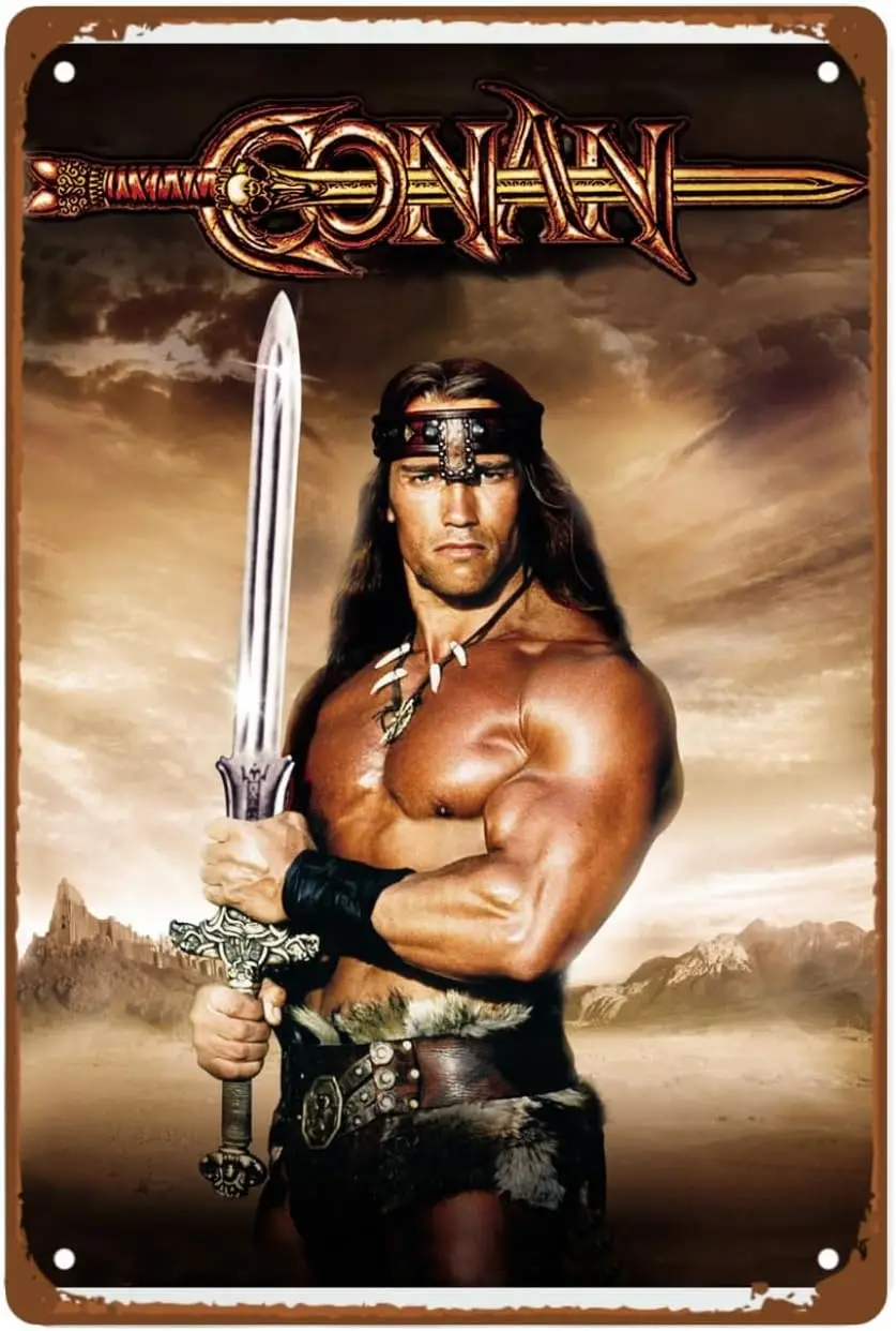 Conan The Barbarian Movie Man Cave Decor wall art Muscular room Metal Tin Sign Retro Gift Vintage Decorations