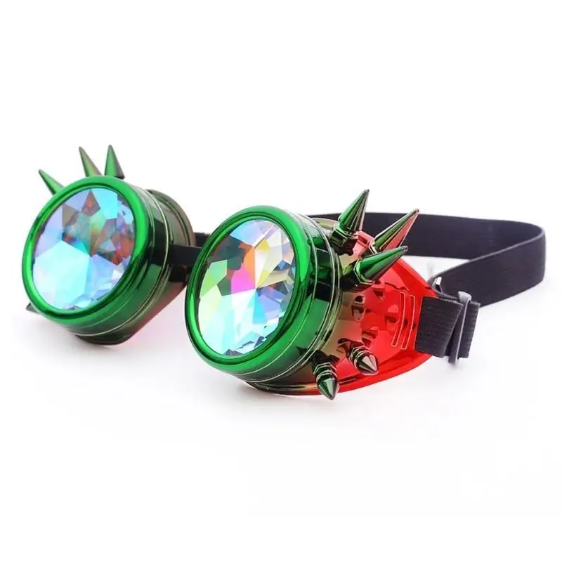 نظارات R1WE خمر القوطية العصر الصناعي نظارات المشكال Steampunk نظارات Kaleidoscop