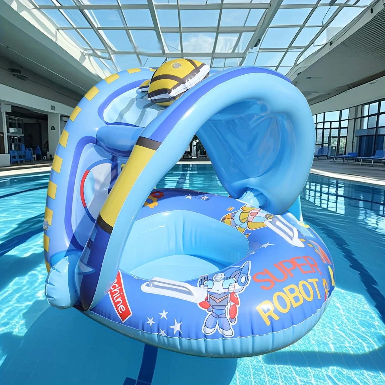 

1 шт. утолщенное поплавковое сиденье с навесом и ручками — эргономичный дизайн подмышками для максимальной релаксации воды, необходимое для вечеринок