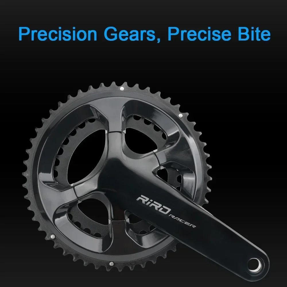 RIRO RACER R9 Road Bike Intergrated Crankset 170mm 110BCD 50-34T Double Chainrings Sprockets Hollow Folding Bicycle Chainwheel