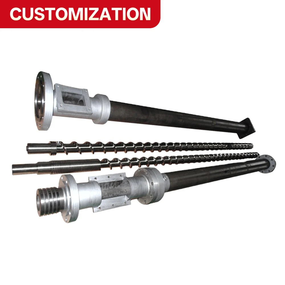 Custom-made screws and barrels for metal extruders / Extruder screw and barrel SACM645, 38CrMoAIA, through-hardened and fully