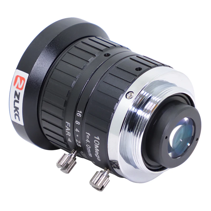 ZLKC 4 مللي متر عدسة واسعة الزاوية 1/1.8 بوصة كاميرا 10MP تشويه منخفض C جبل عدسة دليل القزحية F1.8 FA لكاميرات رؤية الآلة