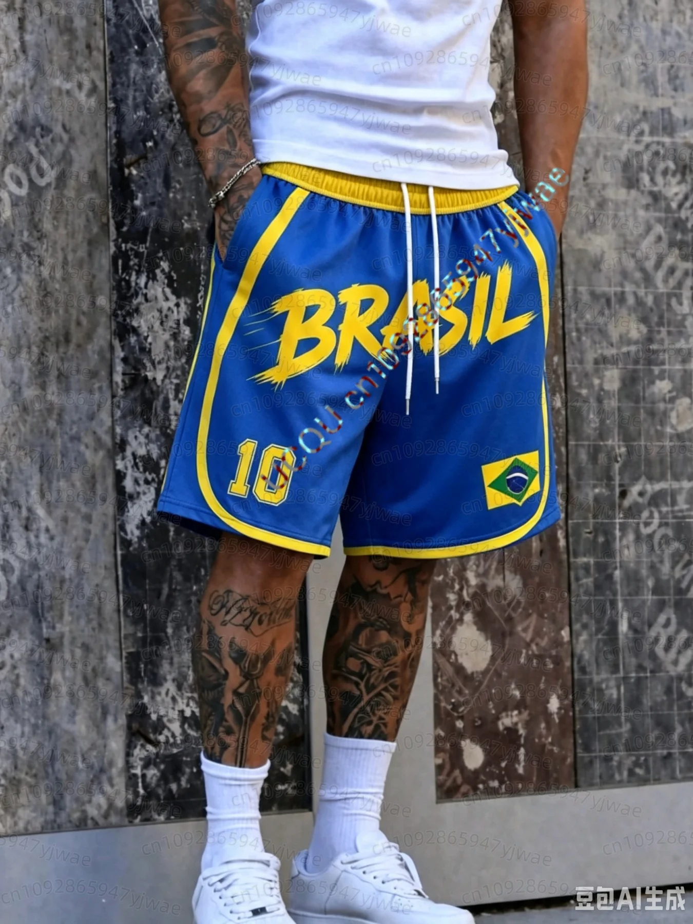 26 Urlaubs-Sommer-Shorts für Herren, BRASIL 10, mit Schneeflocken- und Weihnachtsmotiv-Druck, schnelltrocknende Strandshorts – Detail 5