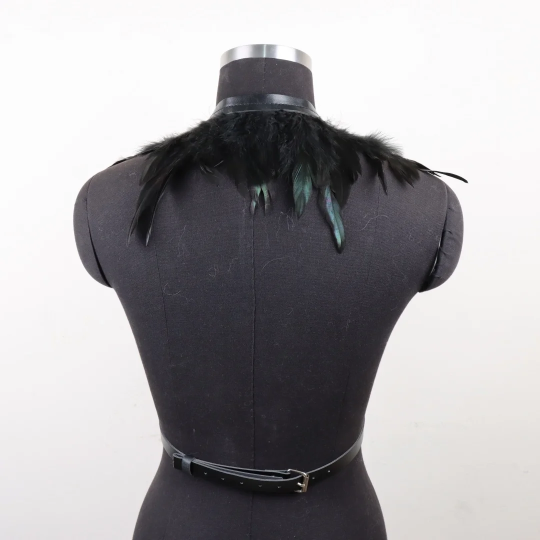 중세 벨트 인조 깃털 PU 가죽 벨트 할로윈 의상 소품 무대 공연 의상 벨트 소품 코스프레