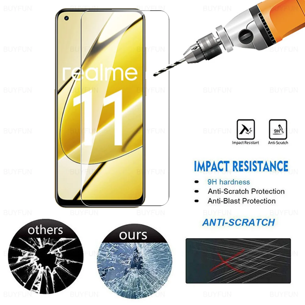 For Realme 11 4G Glass 2Pcs Tempered Glass Realme11 5G Global Verison Realmy 11 Realmi 11 2023 Screen Protector Armor Guard Film