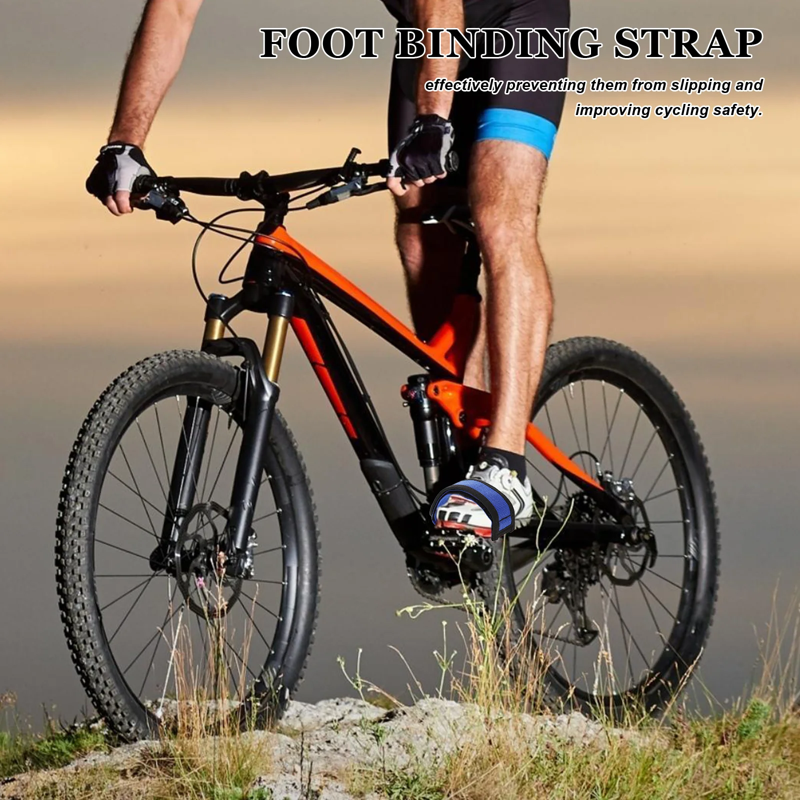 

2pcs Bicycle Toe Straps Blue Adjustable Pedal Footrest For Mountain Bike Fixed Gear Anti-Slip Lightweight Durable Cycling