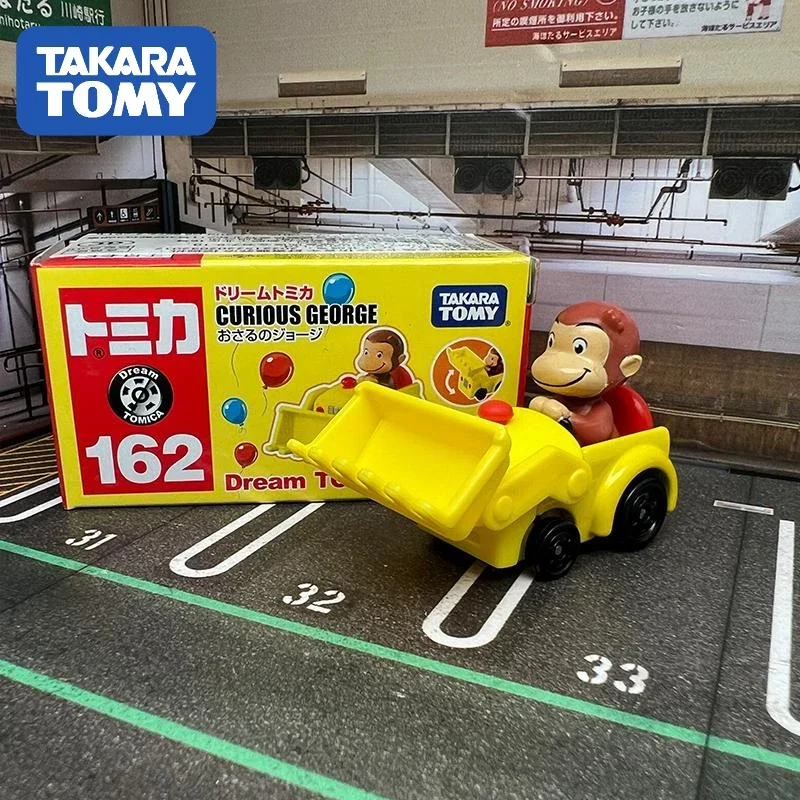 

TAKARA TOMY Dream Tomica NO.162 CURIOUS GEORGE Экскаватор Автобус Мини Литая под давлением модель автомобиля из сплава Игрушечные металлические подарки для детей