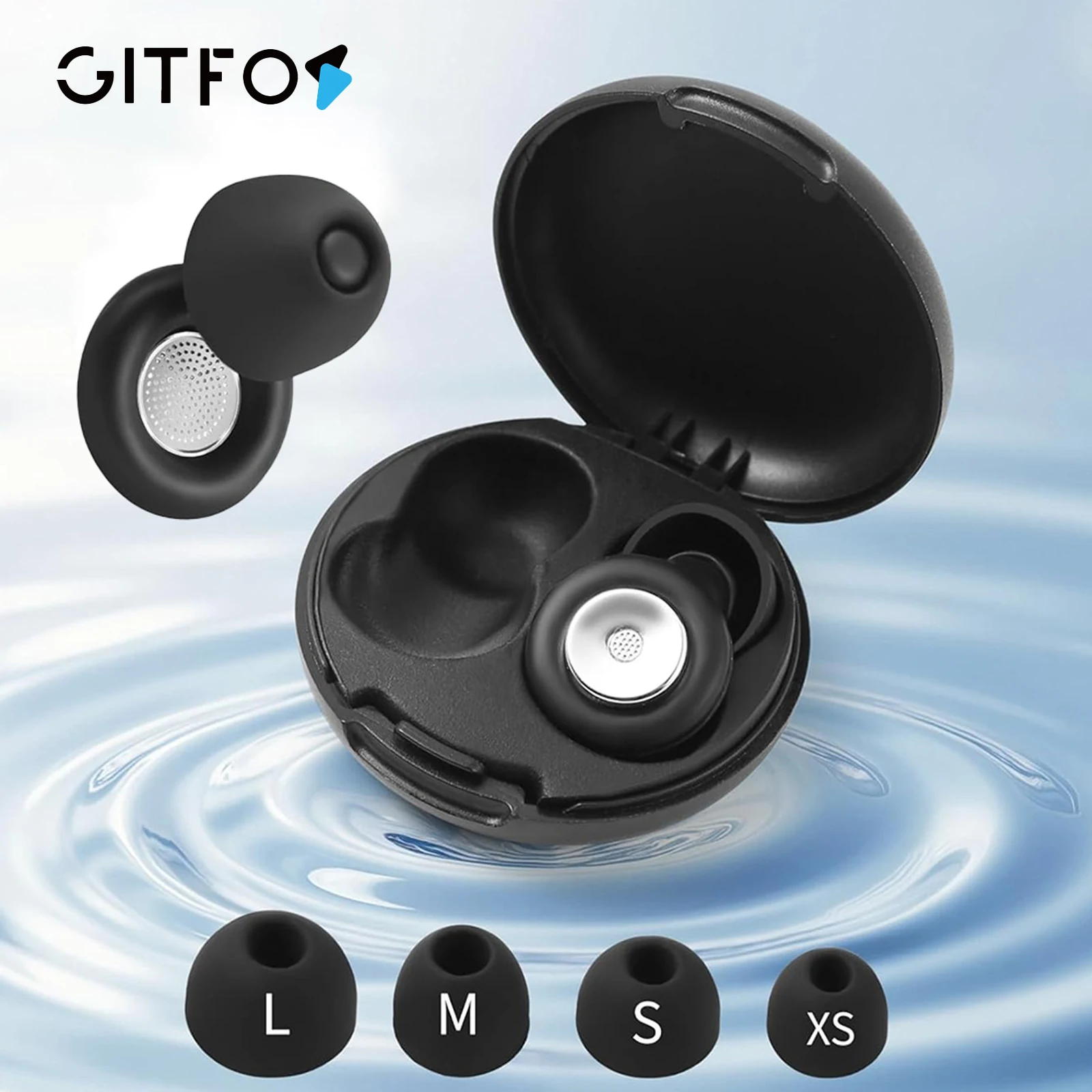GITFOS EarPlugs for Sleeping Noise Cancelling Reusable Silicone Ear Plug Hearing Protection Ear Plugs for Focus Study Work Sleep
