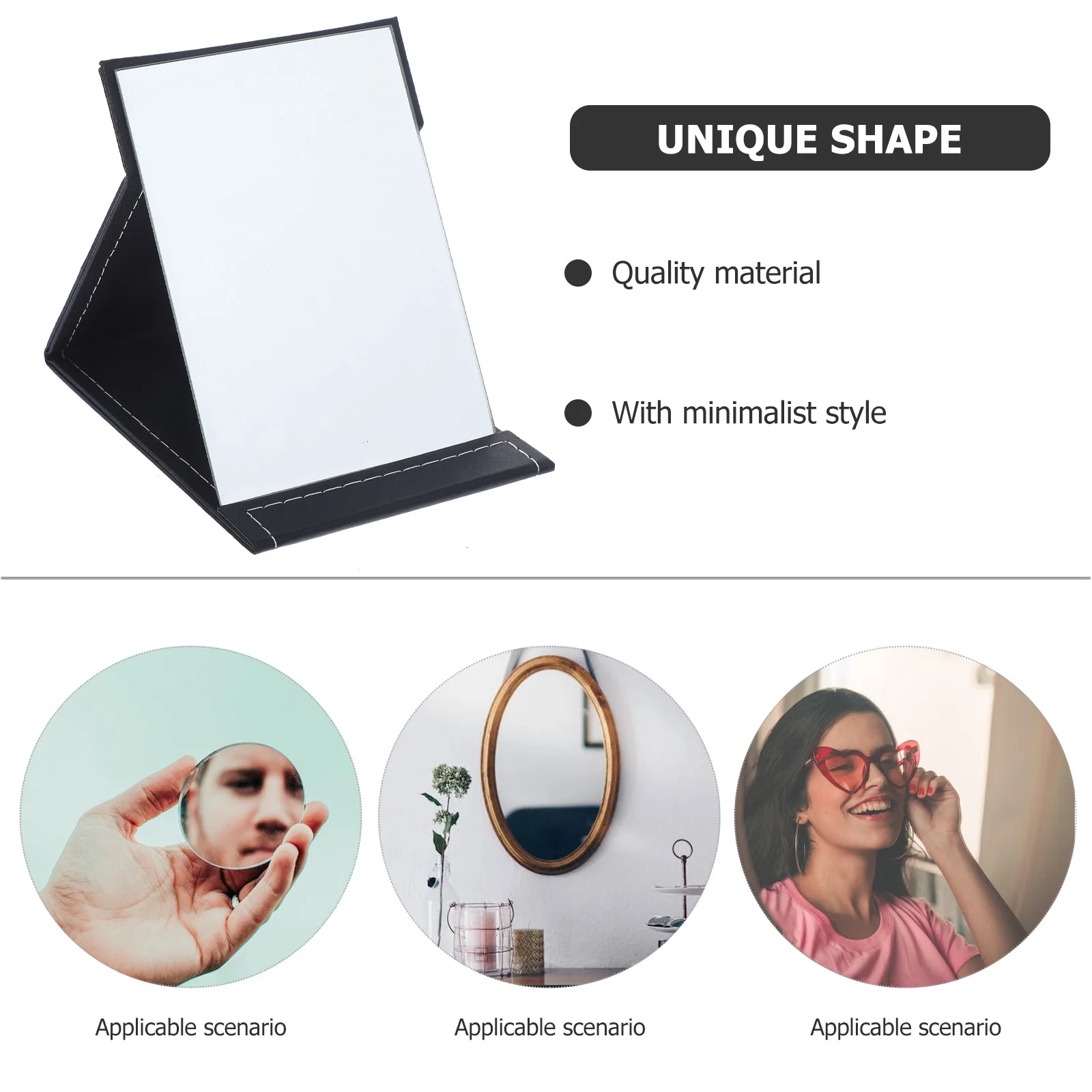 Foldable Makeup Mirror Compact Stylish Folding Design for Travel Outdoor Portable Vanity Mirror Makeup Accessories