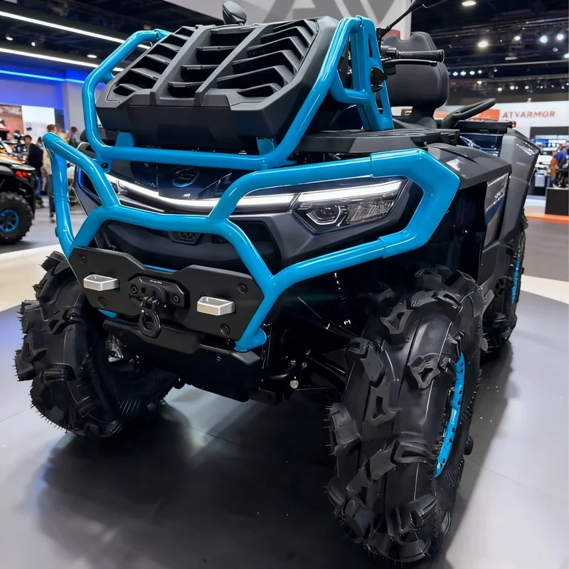 800-1000cc V-Twin Adventure Ready ATV Snowy Ground Blue Side Impact Bars Strong Traction Low Maintenance Cost For Beach Resort