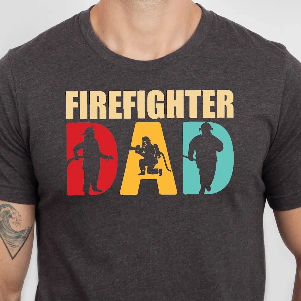 Firefighter Dad T Shirt Father'S Day For Father Christmas