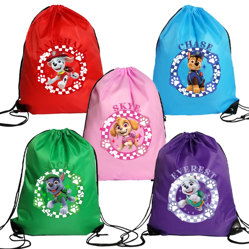 

Paw Patrol Bundle Mouth Pocket Chase Skye Large Capacity Drawstring Bags Character Shopping Knapsack Print Watertight Tote Bag