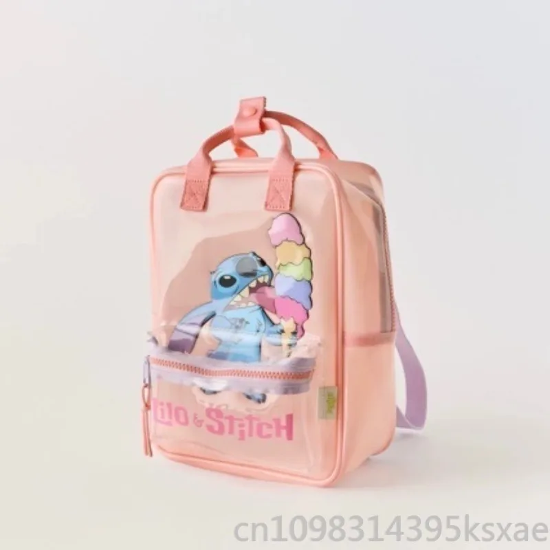 Disney Stitch Mini Backpack Clear Transparent Cartoon School Bag for Girls Kids