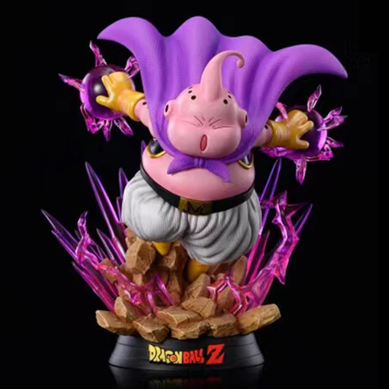 20CM Dragon Ball Z Majin Buu PVC Fat Buu Action Figures GK Statue with Light Base Collection Model Toys for Children Gifts