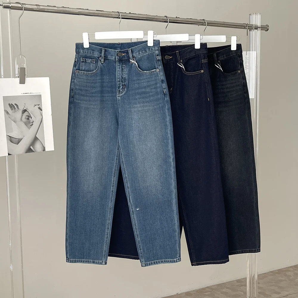 360 °   Dżinsy damskie z elastycznego denimu, rozciągliwe w czterech kierunkach, z średnio-wysokim stanem, wyszczuplające, uniwersalne, idealne do pracy, modne na zimę.