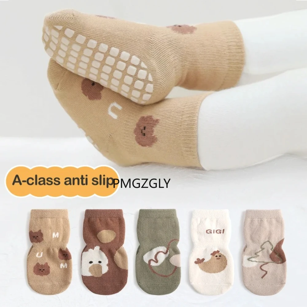 2-5 Pairs Infant Baby Walking Shoes Floor Socks  Non-slip Soft Bottom Floor Shoes for Boys and Girls Indoor