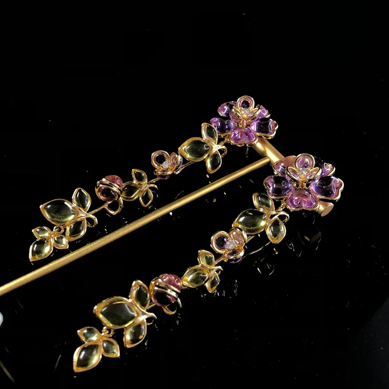 Fashionable simple flower long earrings for women ancient craft stud  серьги женские earrings temperament earrings