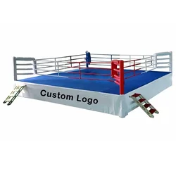 Boxing Ring,Boxing Match,4m/5m/6m/7m/8m Thai Training Boxing Ring Equipment Canvas，For Boxing Matches and Boxing Training