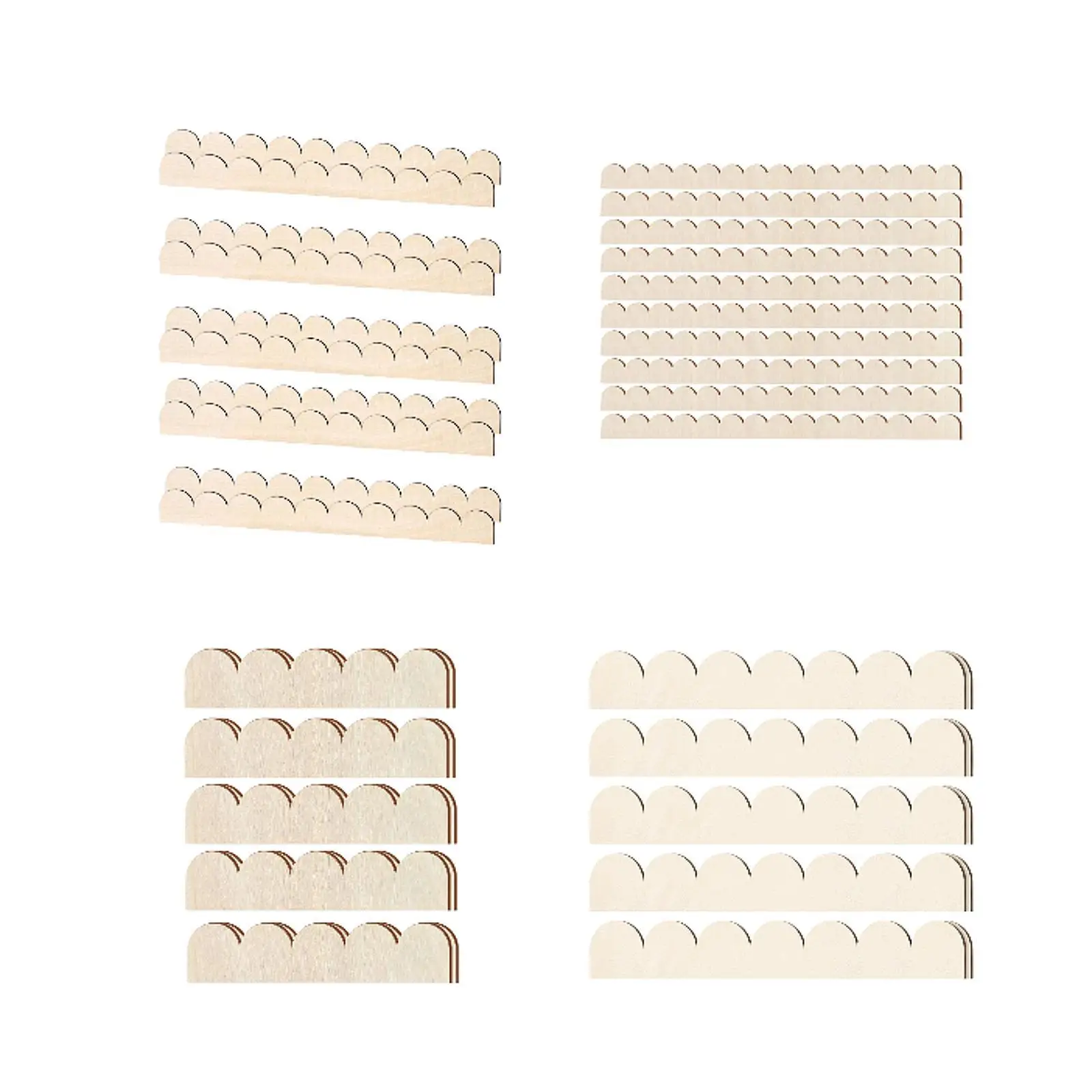 10 Pieces Fan Shape Decorative Moulding Trims Unfinished DIY Wood Molding for Living Room Nurseries Picture Frame