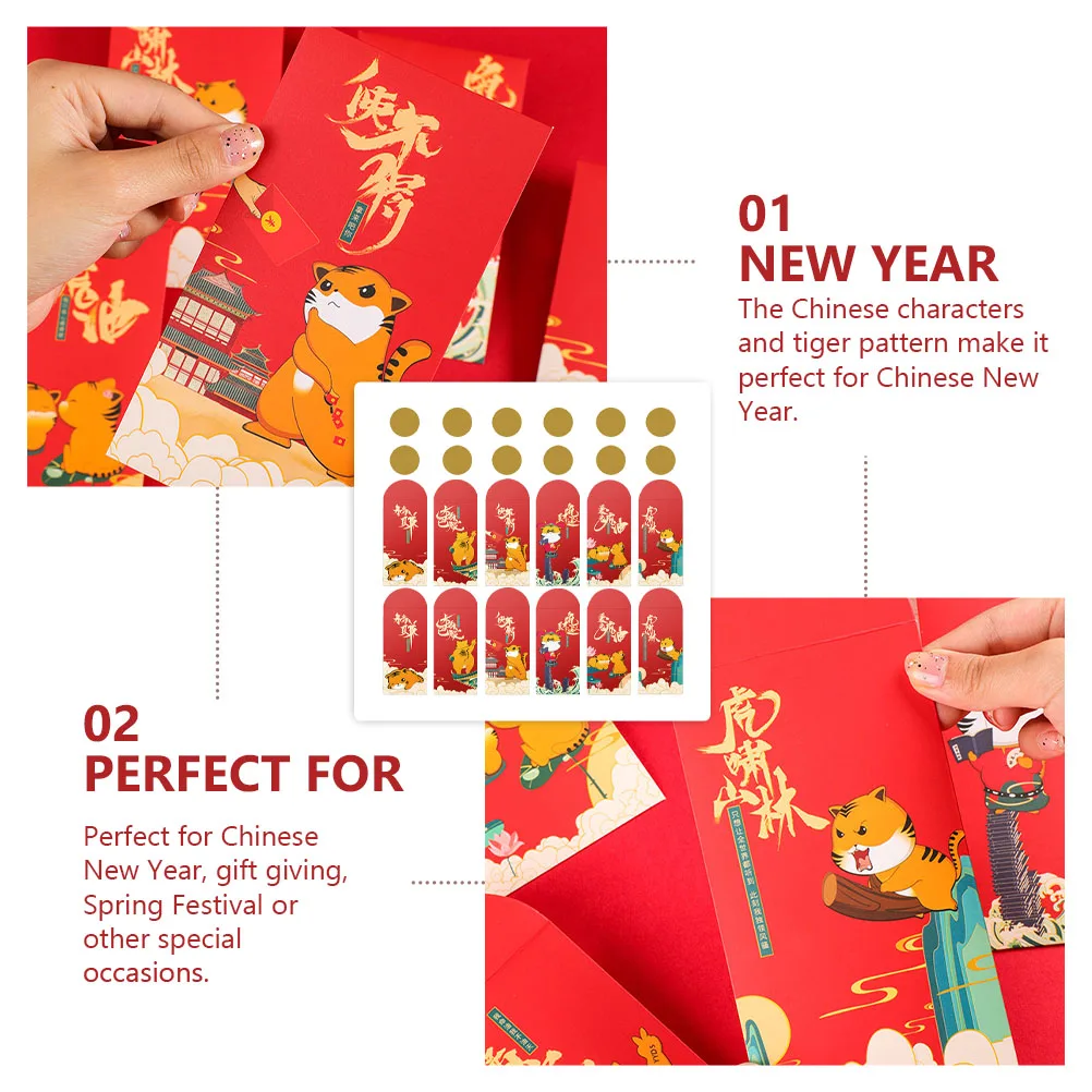 

24 Pcs National Trend Red Package Year Packets for New Envelopes Spring Festival Pockets