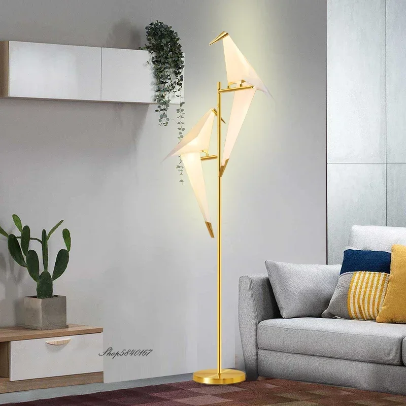 Imagem -04 - Criativo Led Bird Floor Lamps Nordic Designer Standing Lamp para Sala de Estar Quarto Estudo Decoração Rotatable Stand Iluminação