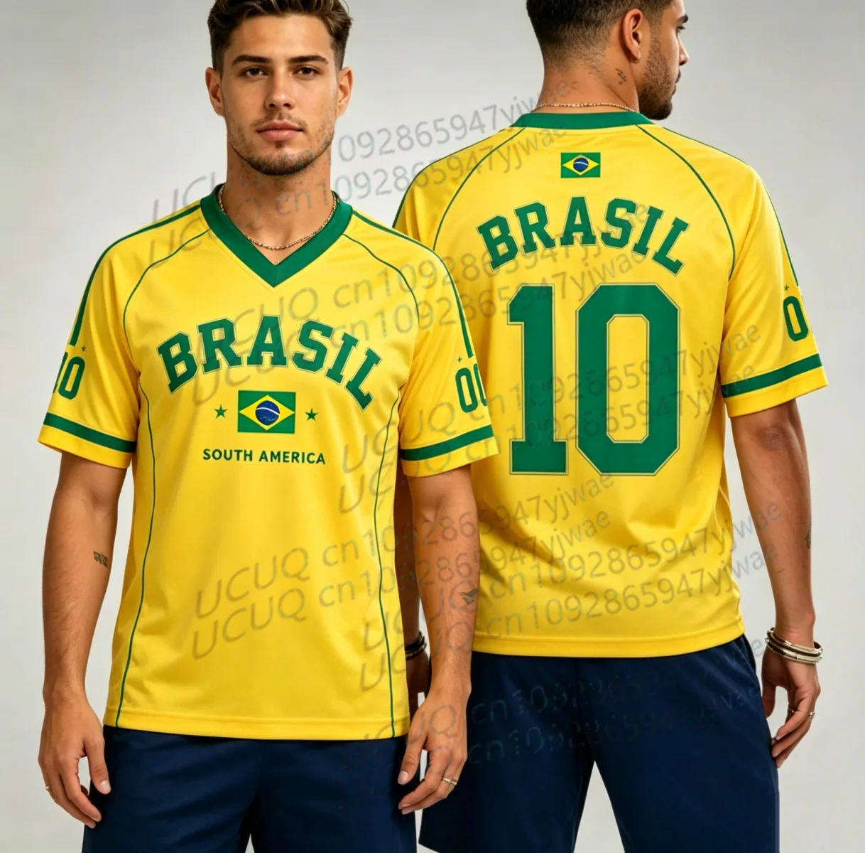 Summer Brazil Men's Women's Jersey Yellow-Green Brasil Print Training Casual Wear Year-Round Fan Apparel Men's Women's T-shirt