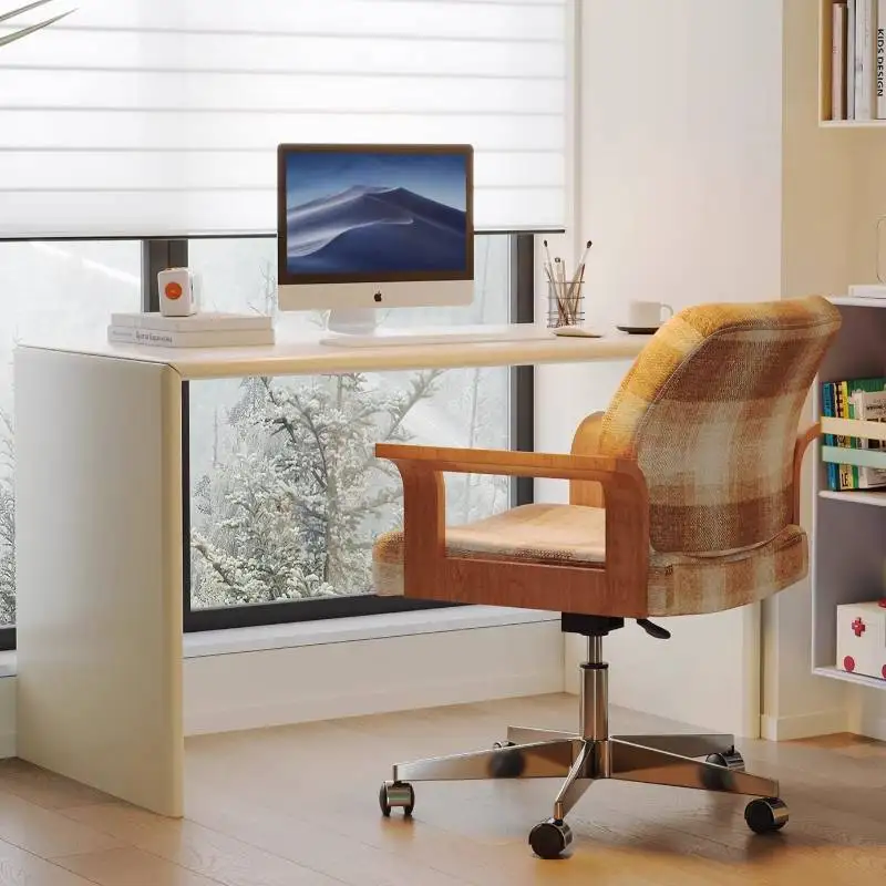 Brown Luxury Office Chair Armrest Orange Nordic Swivel Ergonomic Computer Chair Comfortable Sillas De Oficina Office Furniture