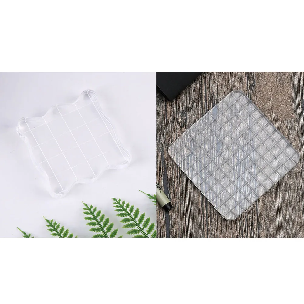 

Stamp Acrylic Seal Board Scrapbooking Card Making Stamps Blocks with Grid and Grip