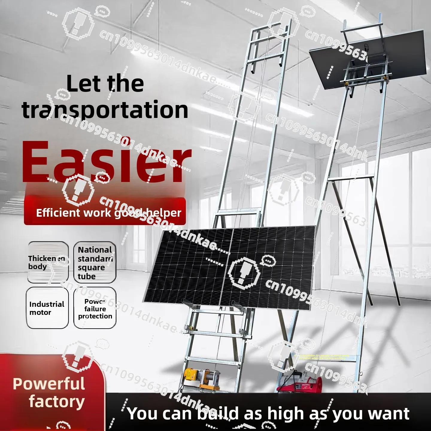 Glass Door and Window Lift Electric Small Lift Photovoltaic Crane Photovoltaic Panel Portable Elevator Vehicle Crane