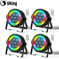 U`King 4Pcs 70W LED Par Lights With Strip 7PCS RGBW 4IN1 LED DMX Stage Light Remote control DJ Light  For Party Wedding Disco