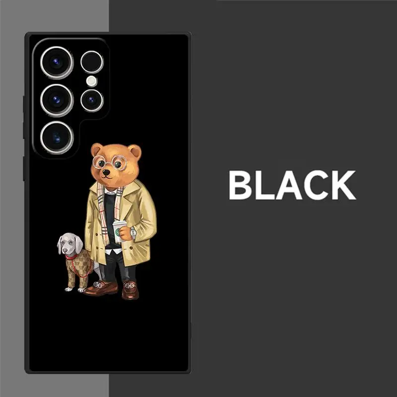 Case For Samsung Galaxy S24 S23 S22 S21 S20 Plus S24 Plus 24 Ultra S23Plus Soft Phone Capa Luxury Brand Bear