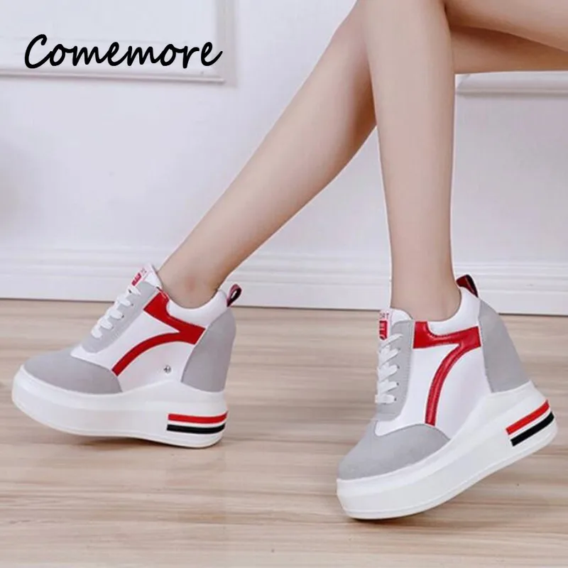 Comemore Casual Autumn Female Shoes Classic Fashion Woman Black White Sneaker Breathable Zapatos Mujer Woman Platform Sneakers