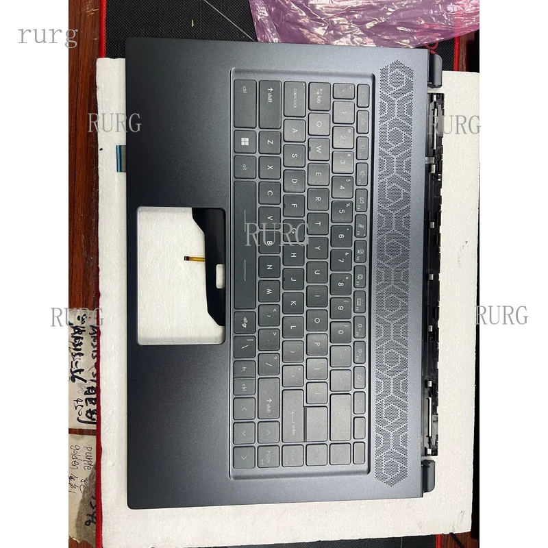 R+ Brand new, suitable for MSI Delta 15 A5EFK MS-15CK upper case palm rest keyboard, backlit, blue