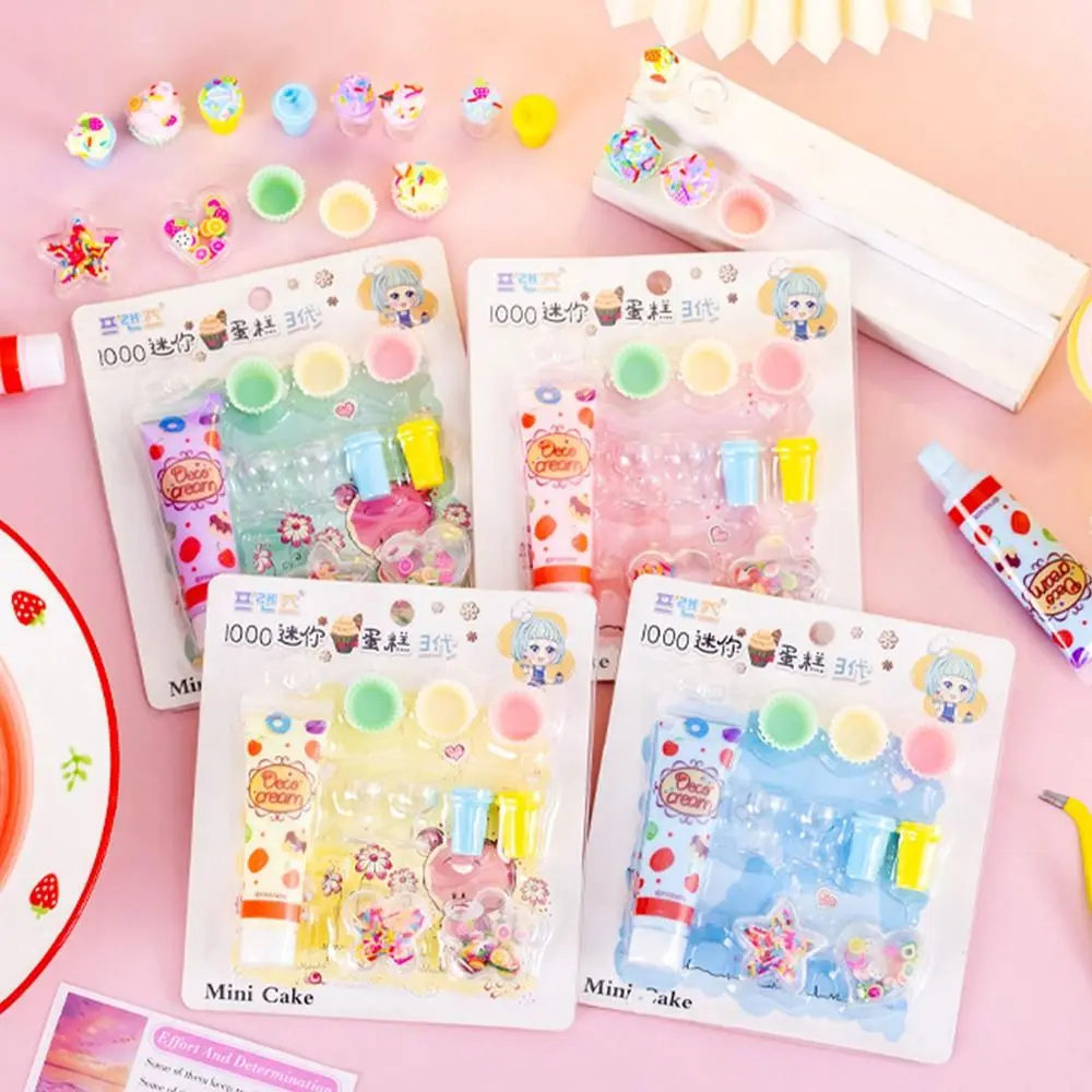 창의적인 시뮬레이션 크림 아이스크림 디저트 만들기 DIY 수제 케이크 모델 소형 부품 크림 글루 플레이 하우스 선물