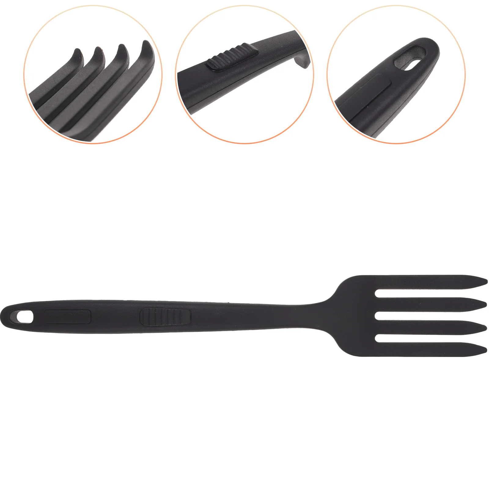 

Pasta Silicone Cooking Fork Wear-resistant Dinner Can Kitchen Food Spaghetti Salad Mixing Black Tongs