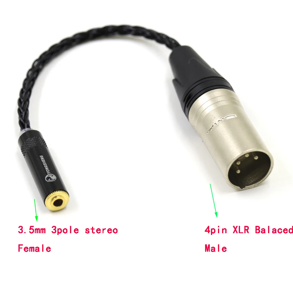 Cavo adattatore Audio Stereo femmina da 4pin XLR bilanciato da maschio a 3.5mm nero da 3.5mm a connettore cavo bilanciato XLR