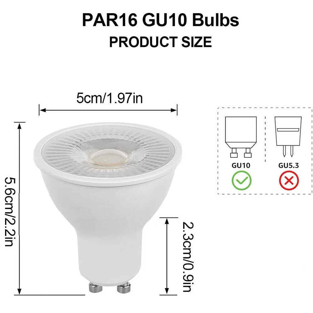 10PCS GU10 5W LED Bulbs Globe Light Spotlight Warm White Down Light Energy Saving Lamps