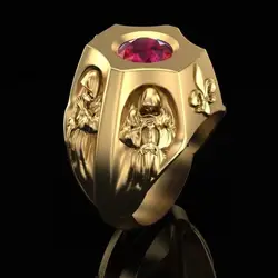 S925 Silver Ring Inlaid Gemstone Figure Jewelry Stereo Original Design Couple Original Design Ring