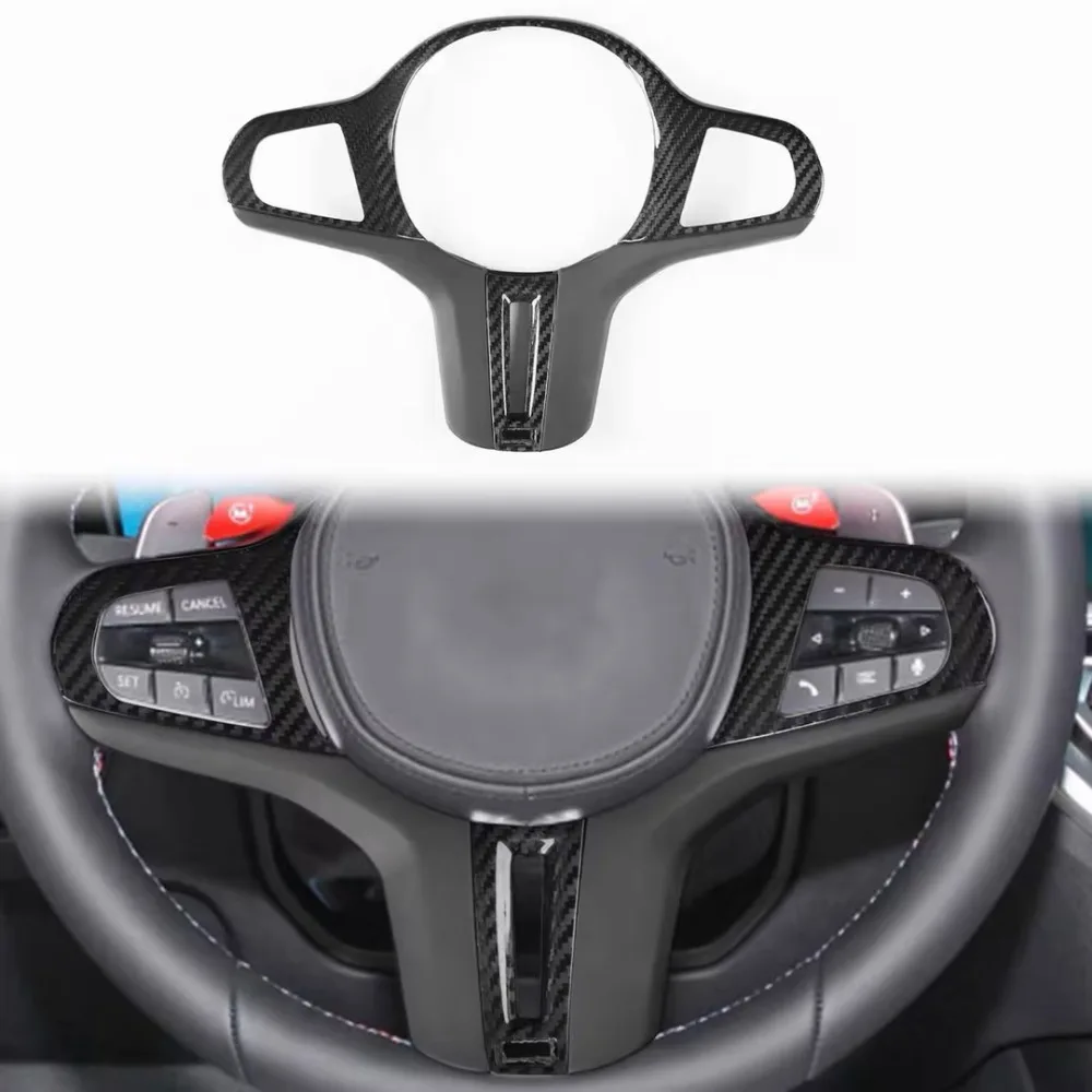 Carbon Fiber Steering Wheel Trim Cover Fit for BMW M2 G87 M3 G80 M4 G82 G83 M5 F90 X3M F97 X4M F98 X5M F95 X6M F96 F92 F93