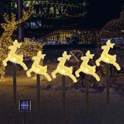 5PC natale fulvo solare palo luci paesaggio impermeabile luci di natale percorso decorazioni natalizie luci a LED prato 542