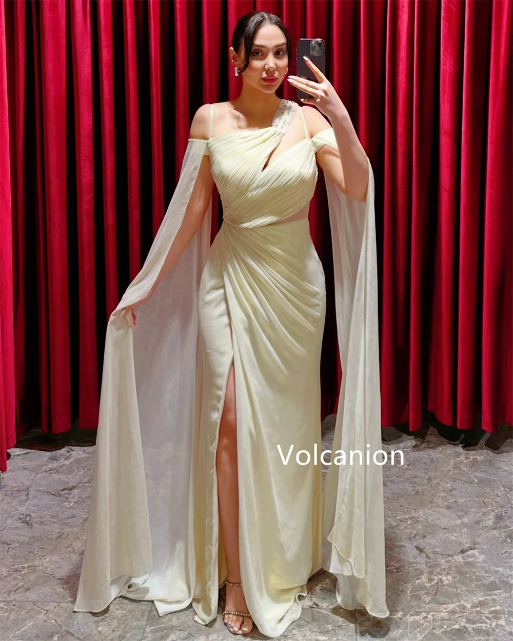 Vestidos largos drapeados de gasa personalizados con hombros descubiertos, ocasiones a medida, moda de graduación, tallas simples disponibles