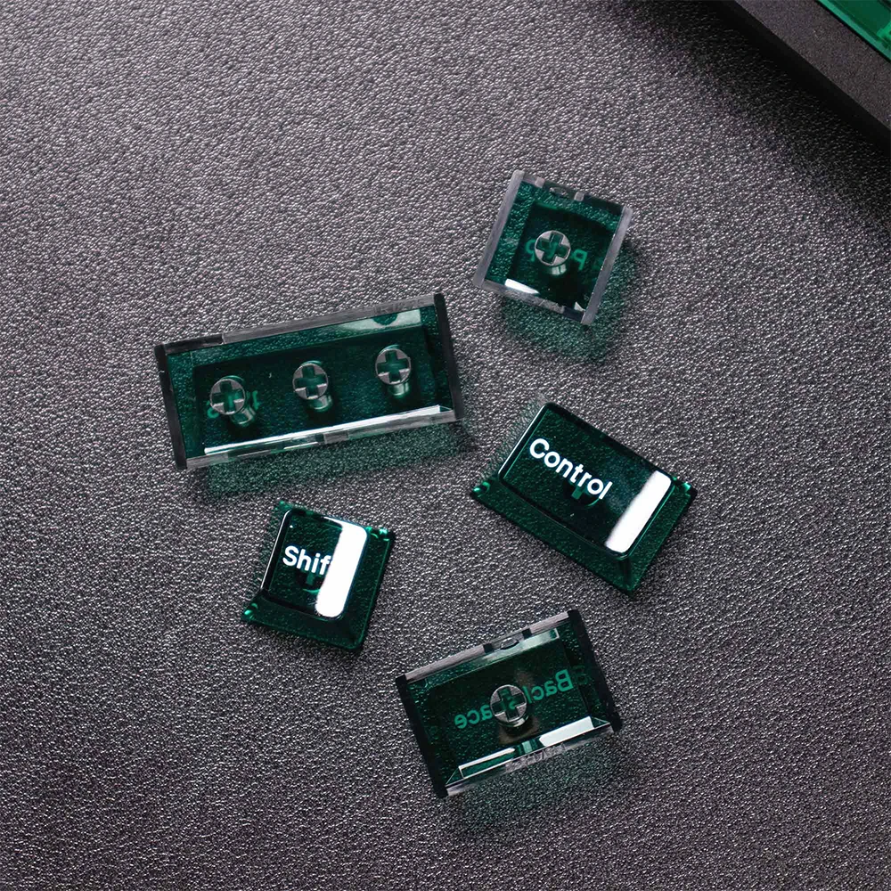 Imagem -06 - Verde Esmeralda Cristal Claro Keycaps Fonte Branca Cereja Perfil pc Keycap Teclado Personalizado para Cereja mx Teclado Mecânico