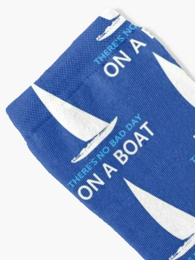 There's No Bad Day on a Boat - Funny Boating Quote Socks Crossfit Running Luxury Woman Socks Men's